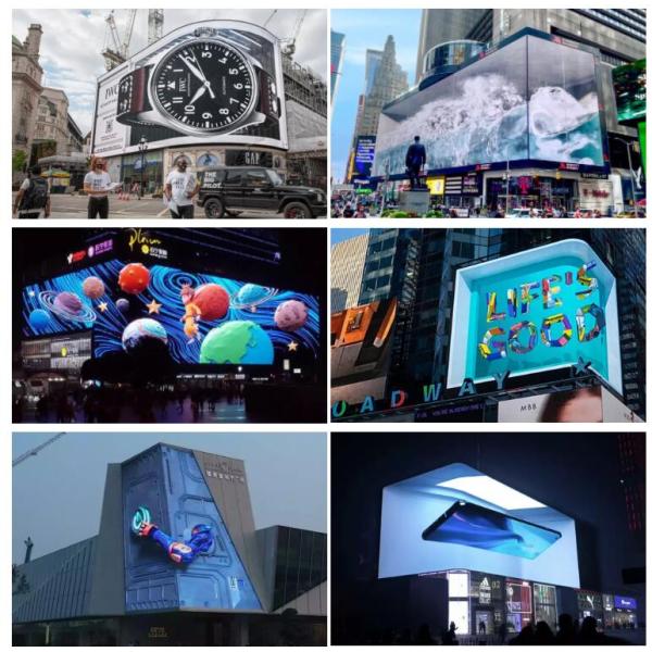 Афиша дисплея СИД нагого глаза 3D рекламы P10.4 водоустойчивая