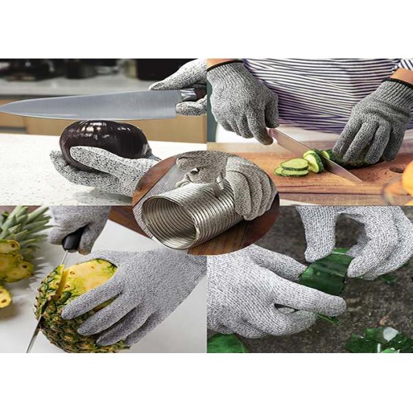 Hppe Liner Cut Proof Work Gloves , Cut Level 5 Safety Gloves For Vegetables Cutting