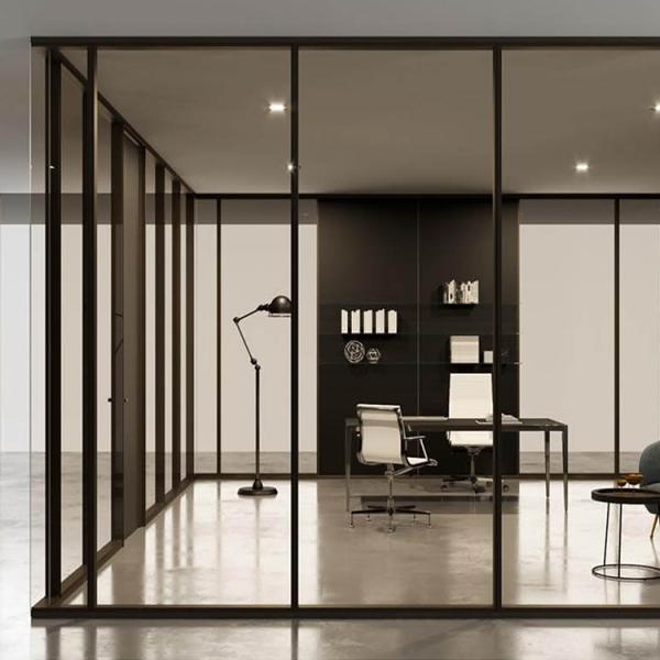 Customized Size Tempered Glass Partition Wall with Modular Systems and 10 Years Warranty