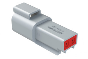 Genuine In Stock AT04-2P Male Cable Connector, Rectangular Connector for automotive wiring and general circuit connection projects