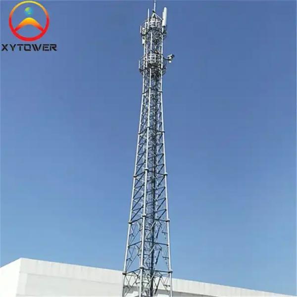 35FT 40FT Galvanized Tube Triangular Lattice Gsm Radio Cell Communication Tower