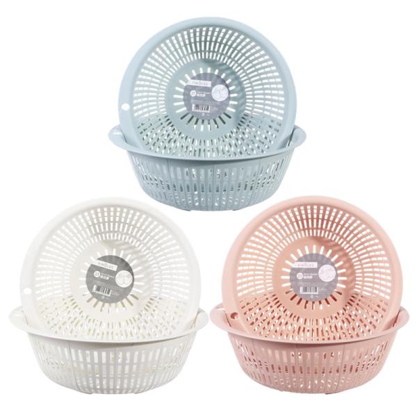 Double PP Plastic Washing Basket For Washing Fruit And Vegetables