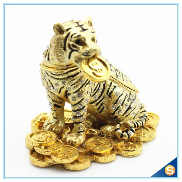 Home Decoration Tiger With Money Trinket Box Lucky Animal Trinket Box SCJ413