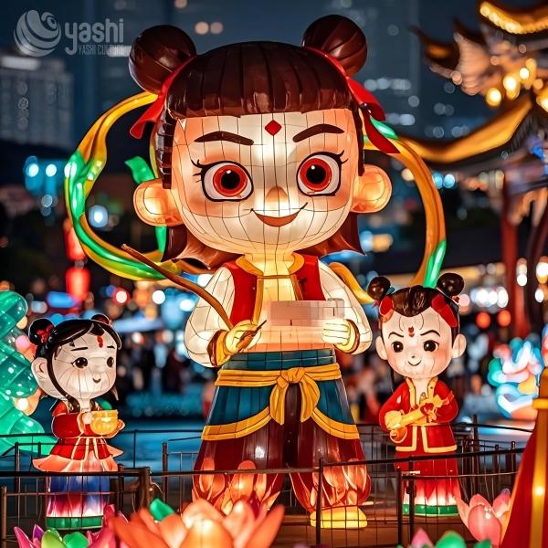 Traditional Chinese Festival Nezha Lantern for Outdoor Light Exhibition
