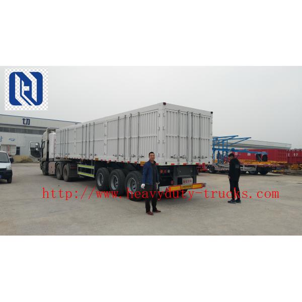 Flatbed Transport Semi Trailer Trucks 2 Axle Four Double Container Trailer