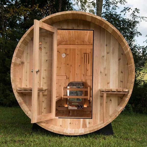 4.5kw Family 4 - 6 Person Wood Barrel Sauna Room Outdoor