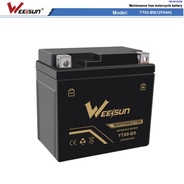 Ytx5-bs 12v 5ah Motorcycle Lead Acid Battery Maintenance Free