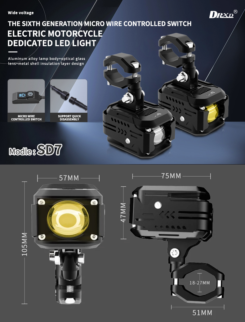 9000LM Motorcycle LED Driving Light Smart Temp Control Motorcycle Spot Lights 90W Quick Release