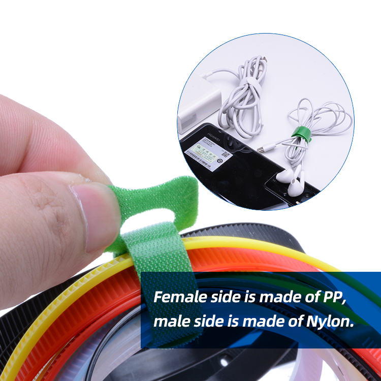 Best Quality Reusable Hook Loop Cable Tie Custom Length logo Cable Ties Hook and Loop Cable Ties