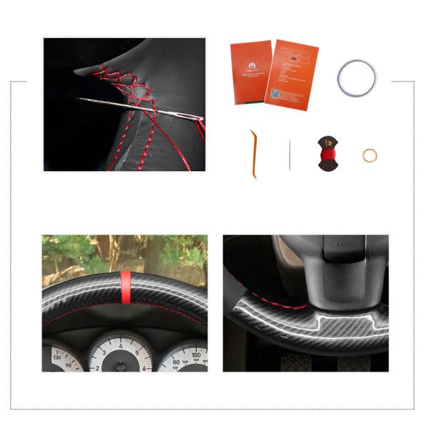 Carbon Soft Suede Steering Wheel Cover Wrap for Seat Leon 1P FR Cupra MK2 Ibiza 6L