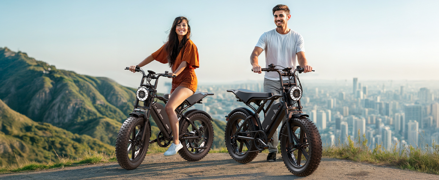 20''*4.0 1500W Sport Electric Bike Rear Hub Motor 48V Moped-style Fat Tire Bike 7-Speed Dual Suspension 15AH Lithium Battery