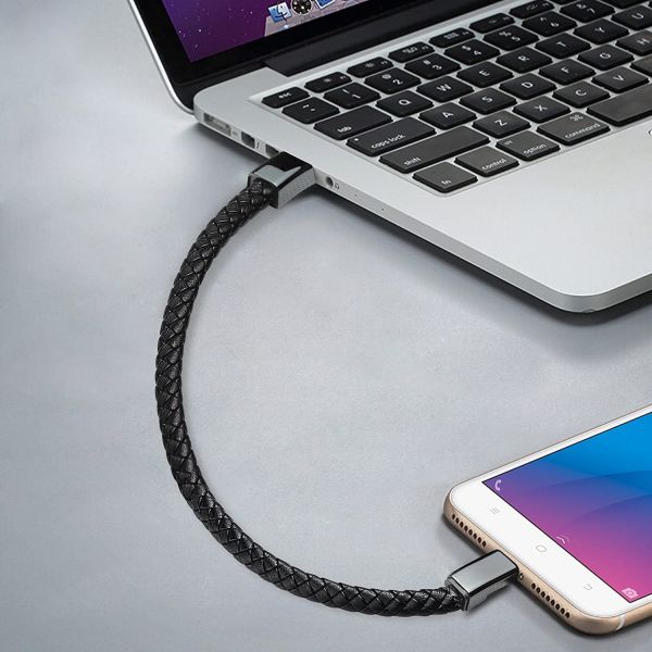 USB C To USB C Short Charging Cable 7.9in Portable Fashion Fast Bracelet Charger Wrist Data Transfer Cord For IOS Huawei Samsung Galaxy LG Android