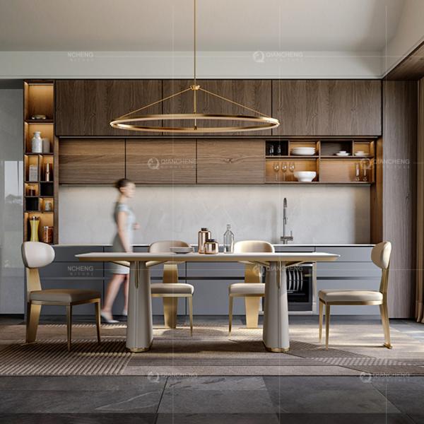 Rectangle Marble Top Black SS Steel Furniture Dining Table