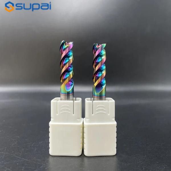 Tungsten Steel 2-1/2 Inch Carbide End Mill For Aluminum Supal Square End 0.030 Inch Corner Radius
