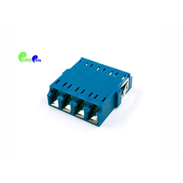 LC Quad Single Mode Optical Fiber Adapter PC Body With Internal Shutter Reduced Flange