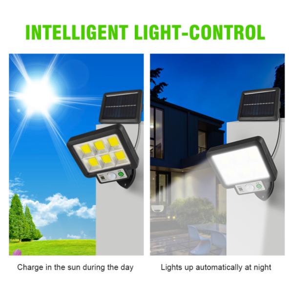 6500K 5m Induction Outdoor LED Lawn Light 72COB Solar Led Wall Light