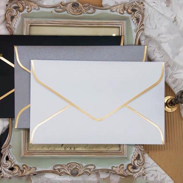 Custom Logo Print Classic Envelope With Thank You / Weeding Card / Gift /Business Card With Stamp