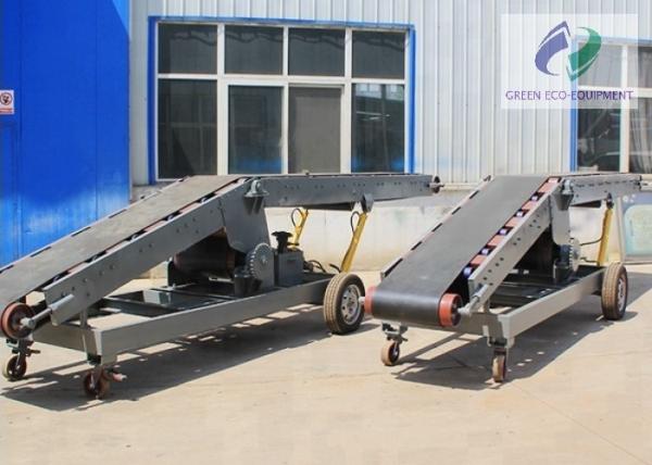Single Wing Hydraulic Lifting Mobile Belt Conveyor , Truck Loading Belt Conveyor