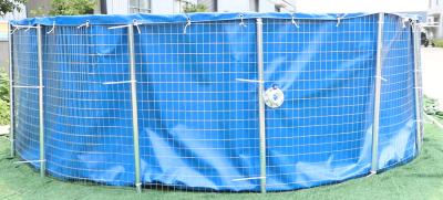 40000L 0.9mm PVC Tarpaulin Fish Pond With Steel Mesh 6Mx1.4M Collapsible Fish Tank