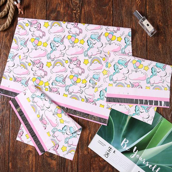 Frosted White Poly Mailer Bags Plastic Postage Bags 9C Printing