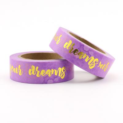 Hot sale Gold foil tape custom printed decorative foil washi tape