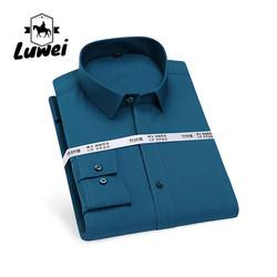 Men Long Sleeve Business Shirts Single Button Casual Plaid Striped Shirt