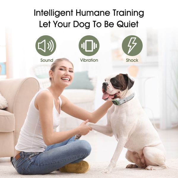 Automatic AI Intelligent Recognition Dog Training Collar IPX7 Waterproof Rechargeable Battery >20 Hours Bark Control Barking