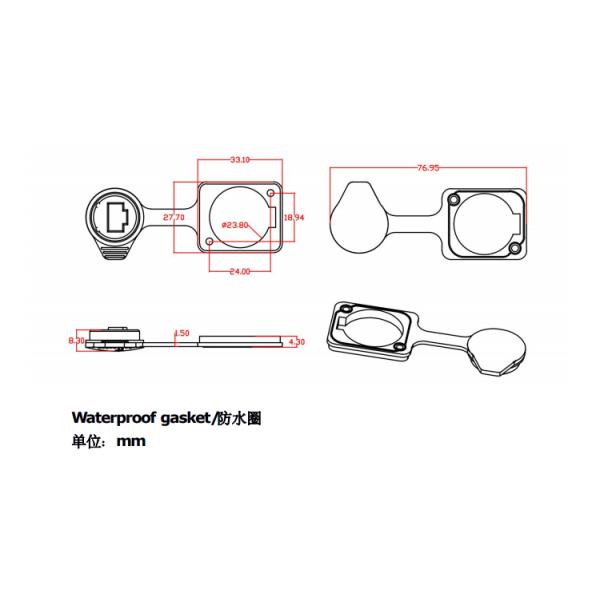 Аудио Промышленный Rj45 женский разъем водонепроницаемый панель монтаж