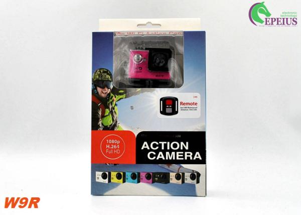 Outdoor Waterproof Sports Action Camera W9R 1080P , HD Motorcycle Action Camera