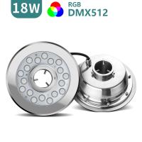 projecteur en acier d'eau du fond du contrôle LED de la lumière 600LM 18W DMX512 de fontaine de 316L RVB