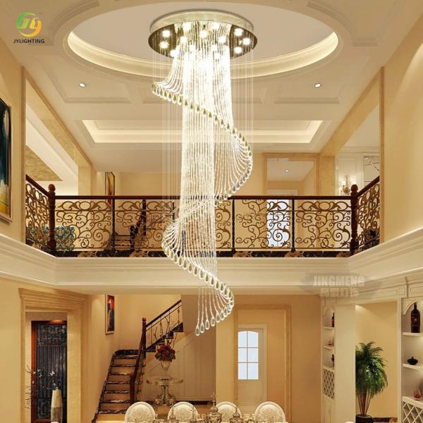 Transparent Light Luxury Duplex Staircase Living Room Hotel Lobby Project Villa Building Hanging Line Modern Pendant Light