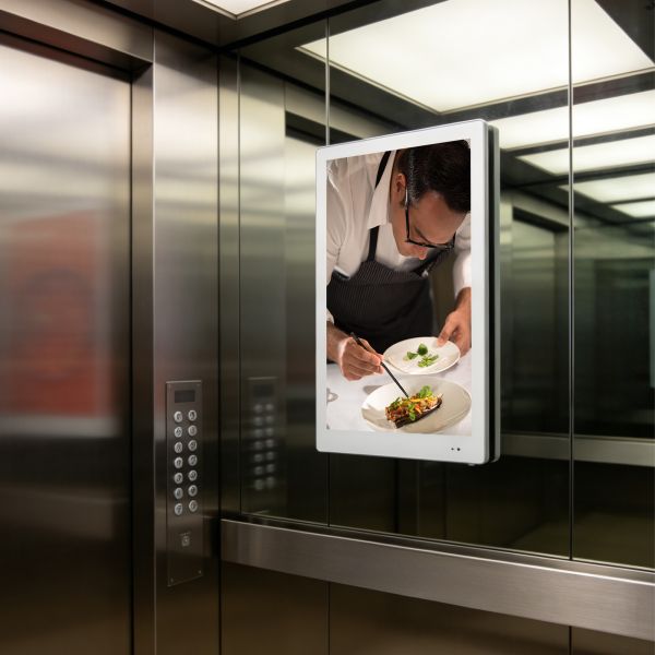 21.5 Elevator Advertising Player Wall Mounted Digital Signage Android WiFi Split Screen LCD Lift Monitor OEM