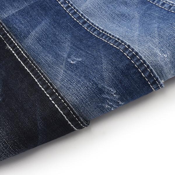 Spandex Stretch Dark Blue Denim Fabric 9.3 Oz JX767-3 With Shrinkage W 10-11% And Yarn Count 8 7.5SB*10/40D 75D