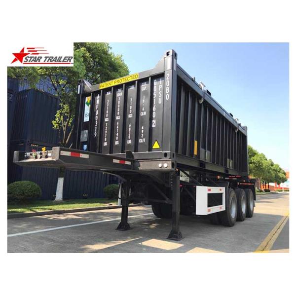 3 Axles 40ft Tipping Skeletal Container Trailer Chassis For Container Dump Discharge