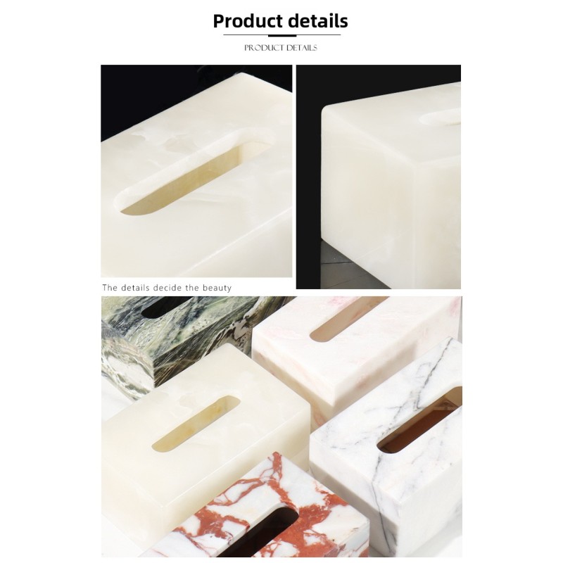 Wholesale Luxury Modern Marble Tissue Paper Storage Box for Living Room Dining Tables Desktop