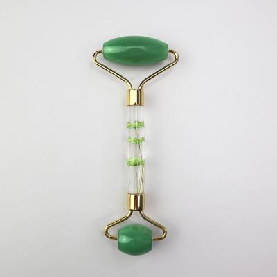 Jade Roller Face Massager Green silenciosa Aventurine enfrenta o rolo para os olhos inchados