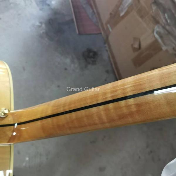 Custom Solid 43 Inch Jumbo Parlor Acoustic Guitar Flamed Maple Back Side Ebony Bridge