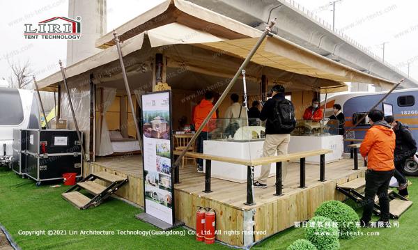 Customized 6m Span Glamping Tent hotel With Bathroom