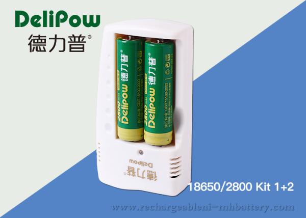 Delipow Portable 18650 Rechargeable Lithium Battery With Charger 2800mAh