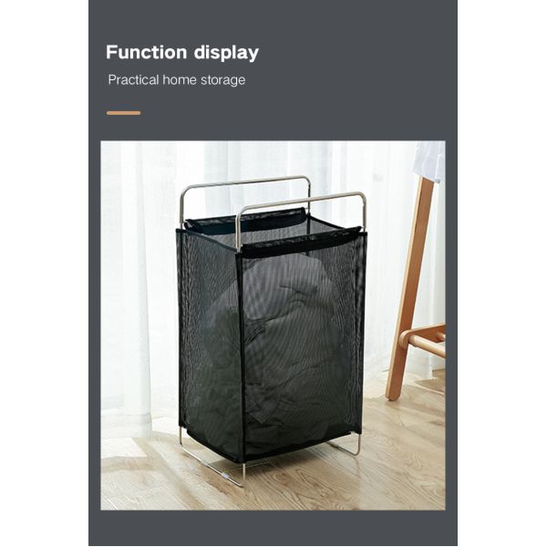 2022 Wholesale Large Nylon S304 Bathroom Kids Baby Foldable Collapsible Portable Fabric Dirty Laundry Basket with Handle