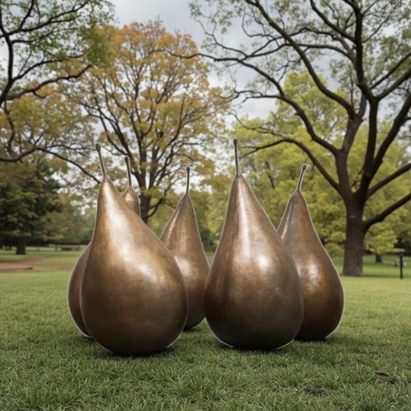 Large Brass Bronze Casting Pear Sculpture Statue