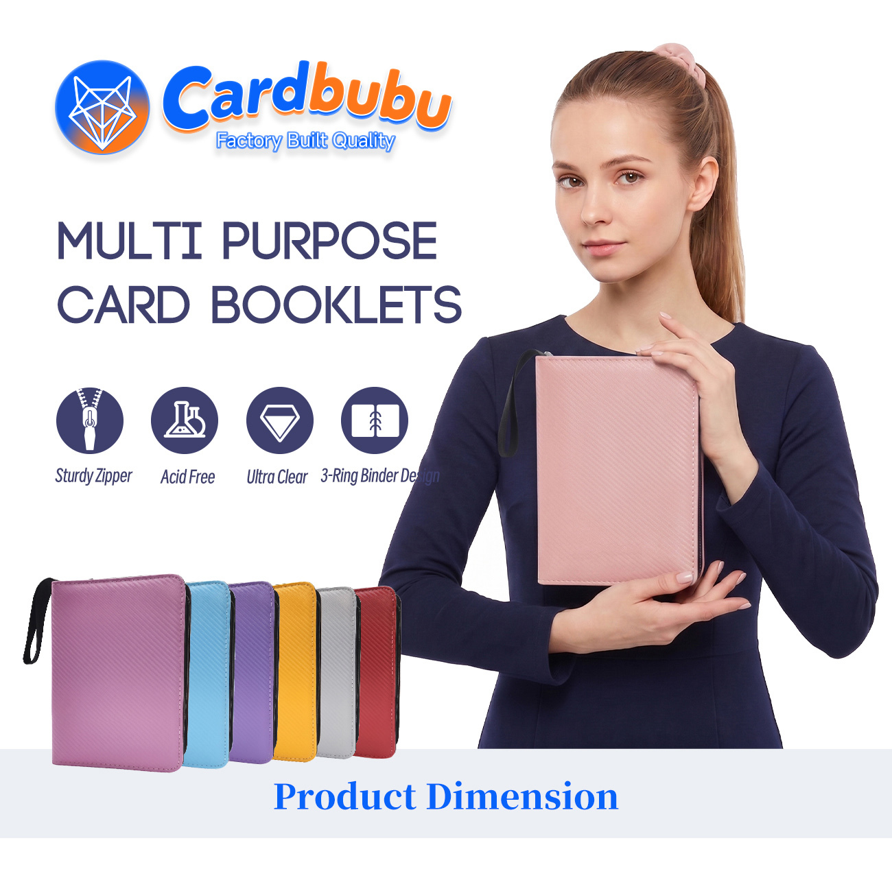 OEM Trading Card Binder 4 Pockets Zipper Closure Pokemon Card Book