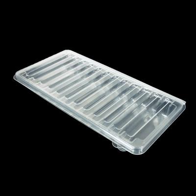 12 Cell PET Blister Packaging For Diagnostic Test Strips Transparent Medical Reagent Strip Holder