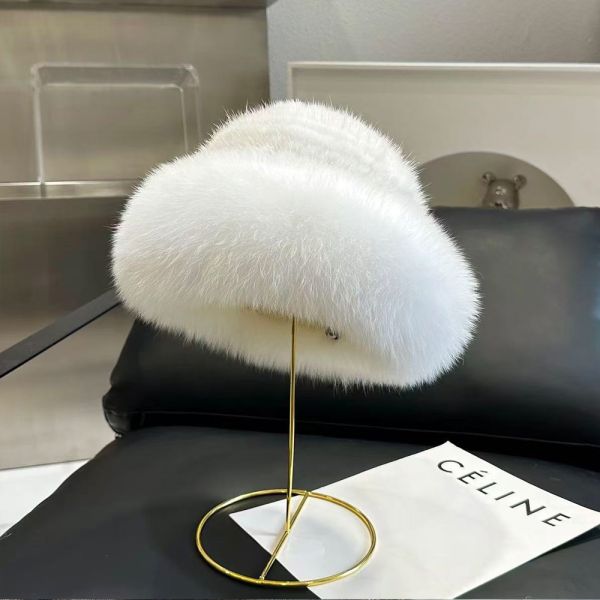 Faux Mink Faux Fox Fur Warm Fisherman Hats