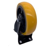 Roues rigides de roulette de plat de polyuréthane orange de 5 pouces