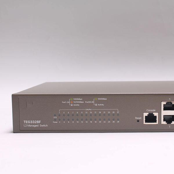 TEG3328F L2 Switch administrado 802.1Q 4K VLAN 24 puertos Gigabit 24*10/100/1000 Puertos Ethernet Base-T 4*1000 Puertos SFP Base-X