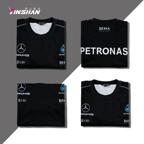 Длиннорукавные хлопчатобумажные/полиэстерные черные костюмные футболки для дышащей команды пит-клуба спортивная одежда