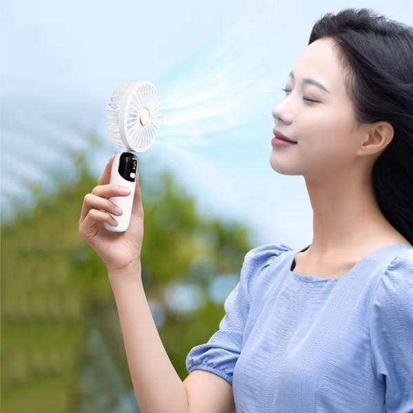Mini Desk Foldable Fan 1200mAh 5 Speeds Ultra Quite Portable Handheld Fan for Women Girl