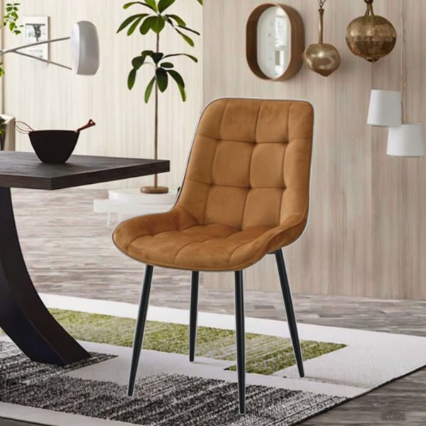 Dining Room Chair Italian Design Metal Nordic Modern Luxury Fabric Upholstered Velvet Dining Chairs for Bar Salon