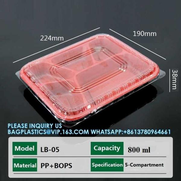 4 Compartment Disposable Meal Prep Container Microwave Lunch Fast Food Pp Takeaway Food Packaging Boxes